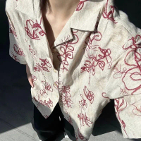 (COD) Fashionable design printed short-sleeve for men, new summer trend, retro new Chinese style, c
