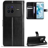 Fashion Wallet PU Leather Case Cover For Vivo X80/Vivo X80 5G/Vivo X80 Pro Flip Protective Phone Back Shell Card Slot Holders