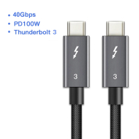 สายเคเบิล Thunderbolt 3 CABLETIME 40Gbps PD 100W Type C to C USB3.1 สายชาร์จเร็ว PD สำหรับ Pro สาย T