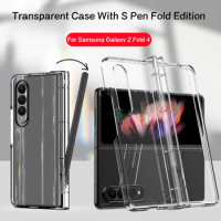 Transparent Case For Samsung Galaxy Z Fold 5 4 Phone Clear Back Cover With S Pen Fold Edition For Samsung Z Fold3 Fold4 Funda