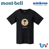 【Mont-Bell 日本 女 Wickron Bear熊臉 短袖排T《黑》】1114483/吸濕排汗/抗UV/休閒衫/戶外