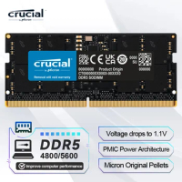 Crucial RAM 8GB 16GB 32GB DDR5 4800MHz 5600MHz 262-Pin SO-DIMM 1.1V CL40 CL46 For Laptop Memory