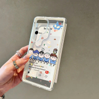 Sarung spring kartun dua warna dengan beg udara untuk Samsung / S23 Plus / S22 Plus / S25 FE / A17 5