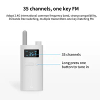 Voice Content Transmitter Long Range 2.4g Wireless Microphone System with Oled Screen Multi-channel Transmitter for Teaching