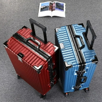 🛒免運 旅行箱 全鋁框行李箱 登機箱 行李箱 鋁框結實耐用 拉桿箱 28寸大容量拉桿箱 20寸登機箱 旅行箱 飛機輪