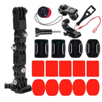 Action Camera Accessories Motorcycle Base Mount Riding Helmet Chin For GoPro Hero 10 9 8 7 6 5 4 Xiaomi Yi Bracket Set
