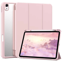 For iPad Acrylic Case Tri-Fold Hard Casing with Pen Slot Anti-Bending Shockproof Case for iPad A16 1