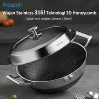 freemir Wajan Honeycomb Sarang Lebah SUS 316 Panci Anti Lengket Anti Karat Sehat Premium - 32cm