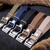 20mm22mm Vintage Breathable canvas watch strap For Rolex Black/Green Water Ghost Hamilton/Seiko/Tudor Men's Braid Fabric Bands
