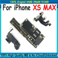 For iPhone XS Max Motherboard With Face ID 64gb/256gb/512gb Full Chips Logic board Clean iCloud Mainboard Free Shipping