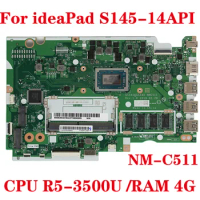 For Lenovo Ideapad S145-15API Laptop Motherboard R5 3500U CPU 4GB RAM DDR4 GS440 GS540 NMC511 5B20S42802