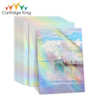 10 Sheets Cold Laminating Film Back Holographic Foil Adhesive Cold Hot Laminator Film Tape DIY Package Color Card Photo Decor