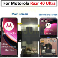 AMOLED Second External LCD For Motorola Razr 40 Ultra Display Touch Screen Digitizer For Moto Razr 40Ultra LCD