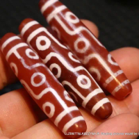 Set of 3 Magic Energy Tibetan old Red Agate 9 Eye of Kingdom Totem Pendant Amulet dZi Bead LKbrother Sauces Top Quality