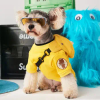 Dog Trend Satchel Sweater Spring and Autumn New Yellow Plush Backpack Sweater Teddy Schnauzer Bichon Frise Pet Bipod