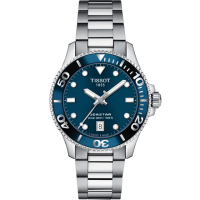 【TISSOT 天梭 官方授權】Seastar 1000 海星300米潛水錶-36mm 手錶 畢業禮物 慶端午 包粽(T1202101104100)
