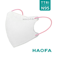 HAOFA氣密型99%防護立體醫療口罩彩耳款-粉紅(10入)