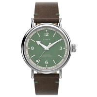 【TIMEX】天美時 復刻系列 41 毫米環保皮革經典手錶 鼠尾草綠x棕TXTW2V71200