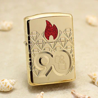 Genuine Zippo oil lighter Gold Limited Edition copper windproof cigarette Kerosene lighters Gift wit