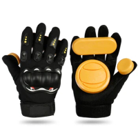 Longboard Gloves New Downhill Skateboard Safety Gear Longboard Slide Gloves With Black Slider Skate Accessories