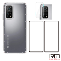 【RedMoon】小米10T / 10T Pro 手機殼貼4件組 空壓殼-9H玻璃保貼2入+厚版鏡頭貼