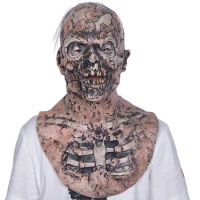 Scary Walking Dead Zombie Mask Latex Creepy Halloween Costume Horror Bloody Adult Halloween Props Decoration