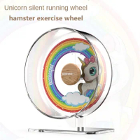 Unicorn Series Acrylic Hamster Running Wheel High Transparency Hamster Exercise Wheel Hamster Toy Hamster Accessories