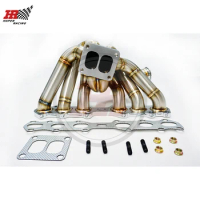 HAPER RACING SS321 3mm Steam Pipe T4 Twin Scroll V-band Turbo Manifold For Supra JZA70 JZX90 1JZ-GTE NON VVTI 1989-1993