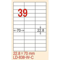 【龍德】LD-838(直角) 雷射、影印專用標籤-紅銅板 22.8x70mm 20大張/包