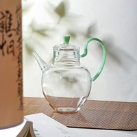 仿宋大容量蘋果壺執壺高硼矽玻璃透明耐熱玻璃泡茶壺綠茶壺花茶壺