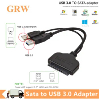 USB Sata Cable Sata to USB 3.0 Adapter Support 2.5 Inches External SSD HDD Hard Drive SATA 3 7+15 Pin Sata 3 Cable Up to 5 Gbps