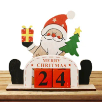 Wooden Block Christmas Desk Calendar Number Date Wooden Blocks Decoration Christmas Countdown Calendar Tabletop For Christmas