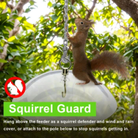 26 Cm Squirrel Proof Weather Rain Guard Large Baffle No Tool Install Durable Weather Resistant for Outdoor Wild Bird Seed Feeder