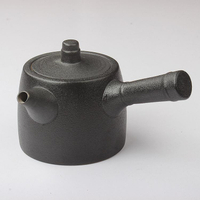 茶壺 銷量300ml大容量側把壺茶壺黑陶瓷粗陶單壺泡茶大號復古創意中式