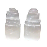Natural Carved Big Size Selenite Tower Lamp Crystals Healing Stones For Home Decor