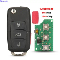 jingyuqin Remote Car key Fob For VW Volkswagen Beetle Golf Jetta GTI Passat Key FOB Transmitter Control 1J0959753T 315Mhz ID48