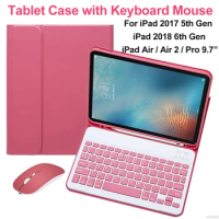 For IPad 6th 5th Generation 9.7 Inch Case with Keyboard, Detachable Keyboard Cover for IPad Air/iPad Air 2/iPad Pro 9.7"