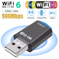 AX900 Bộ chuyển đổi Wi‑Fi USB Bluetooth 900 Mbps, hai băng tần 2,4 GHz/5 GHz, chuẩn Wi‑Fi 6, bộ chuy