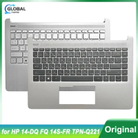 Original New US RU Keyboard for HP 14-DQ FQ 14S-FR TPN-Q221 Laptop Palmrest Upper Cover Top keyboard replacement L88243-251
