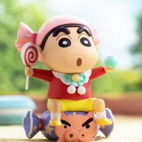 Crayon Shin Chan Blind Box Figurine Heart Time Blind Box Figurine Peripheral Dolls Trendy Toys Ornam