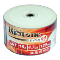 RiStone 日本版  DVD-R 16X  珍珠白可印片 裸裝 ( 300片 )