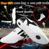 Pinetree White strip breathable Taekwondo Shoes Martial Arts Sneaker kids sport shoes Professional Training Competition shoes
