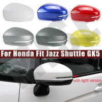 Car Accessories Side Mirror Cover Lid For Honda Fit City Jazz Shuttle GK5 2014-2018 2019 2020 Rearview Mirror Cap Shell House