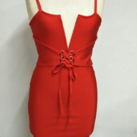 2017 New Women Bodycon Bandage Dress Red Sexy Lady Bodycon Club Party Dress Vestidos Wholesale Factory Dress