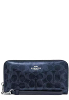 Coach Long Zip Around Wallet In Signature Canvas - Dark Denim CAO78