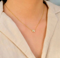 Kalung Nama Awal Mikro Sweetbling dengan Liontin - Model Terbaru Pendant Titanium Chain Couple kal