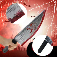 Faked Bloody Sharp Knife For Halloween Costume DIY Cosplay Props Decor Simulation Plastic Kitchen Knife Horror Party Supply