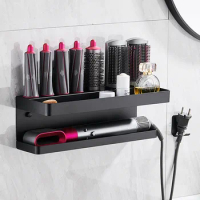 Suitable for Dyson Airwrap Wall-Mounted Shelf Dryer and Hair Curler Holder Storage Rack Hair Care Tool Organizer Stand Bracket