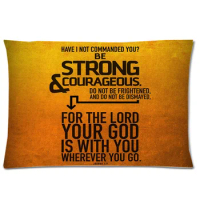 DIY Peach Skin Pillowcase, Christian Bible Verse Tow Side Printed Pillow cover 20"x30" Rectangle Pillow case