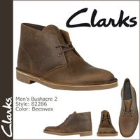美國百分百【Clarks】BUSHACRE 2 登山靴 皮靴 工作靴 靴子 中筒 沙漠靴 男 蜜蠟色 8.5號 F079
